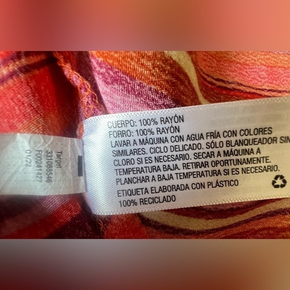 Wild Fable Sleeveless Orange Yellow Pink Striped Tie Back V-Neck Mini Dress M - Picture 13 of 13